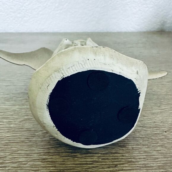 Rustic Wood Angel Metal Wings Floral Decor Figurine - Picture 4 of 4